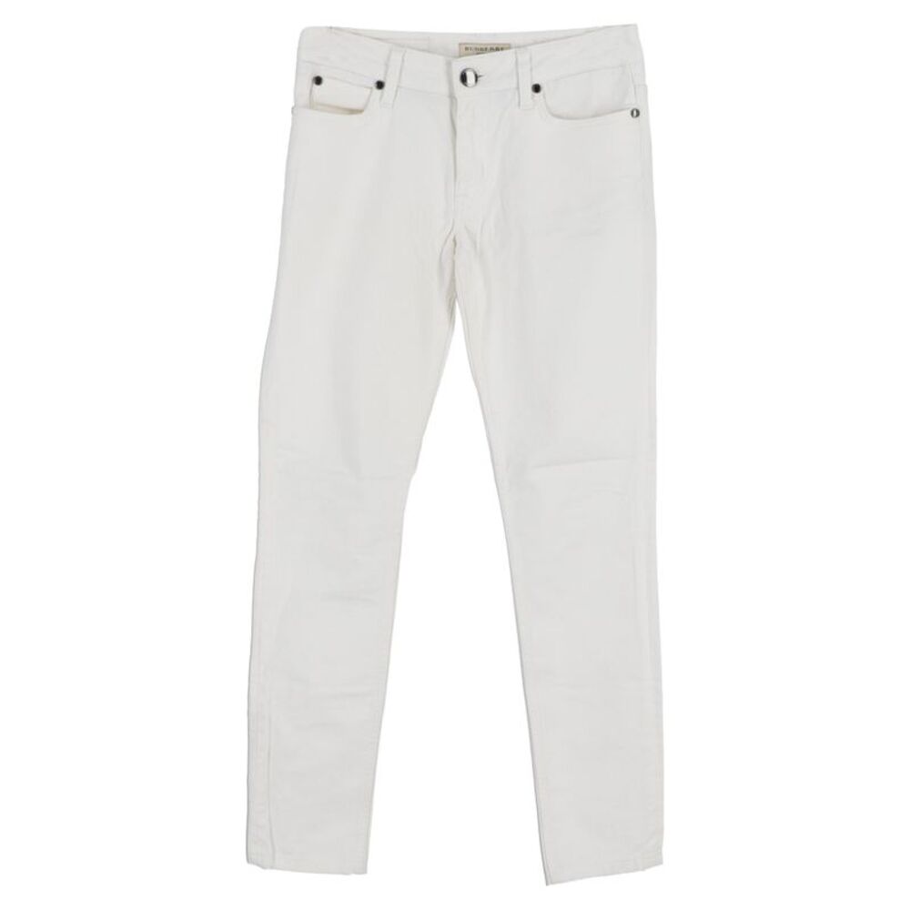 Burberry Straight-Leg Jeans in White Cotton